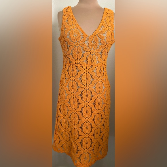 INC International Concepts Dresses & Skirts - INC International Concepts Orange Crochet Midi Dress